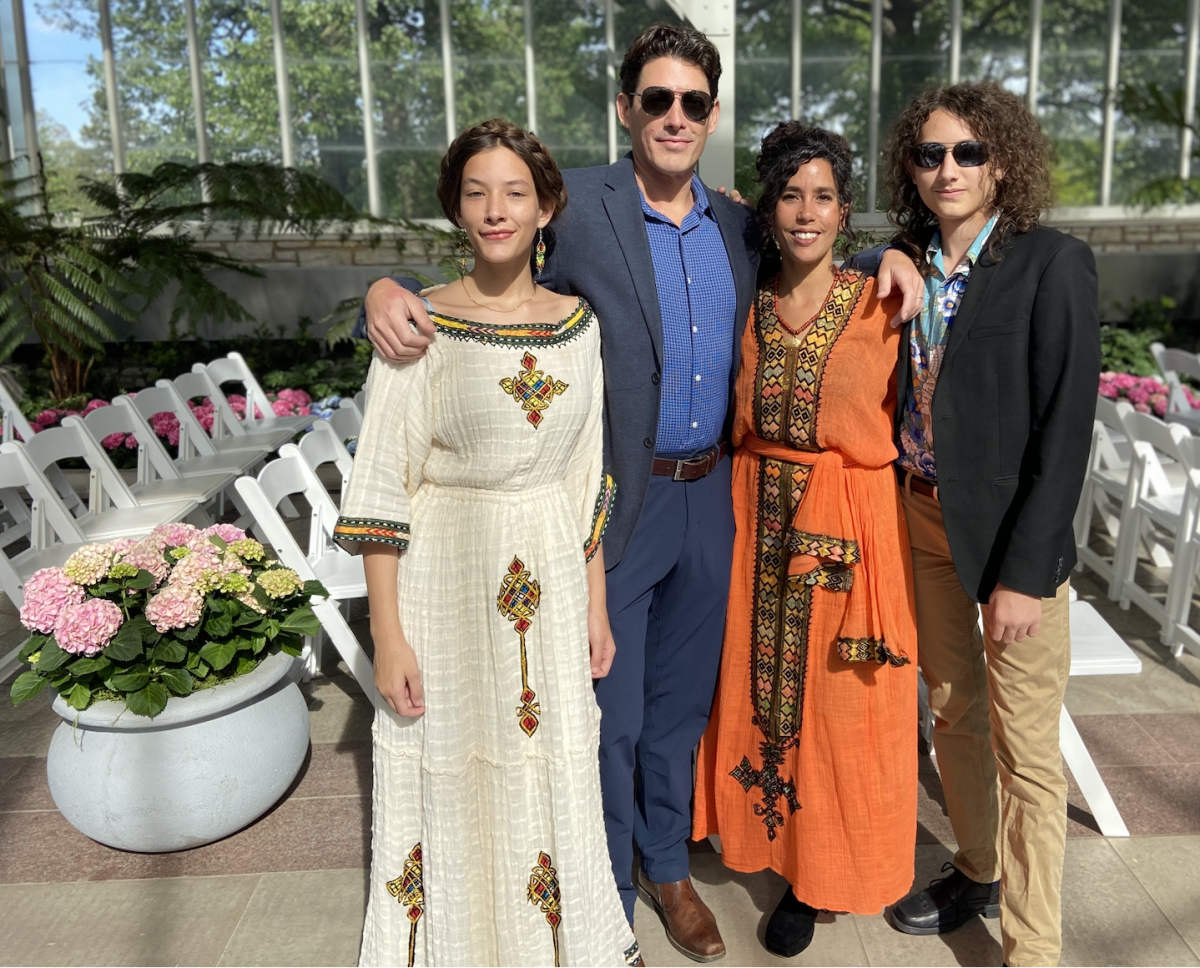 Sophomore Ellison Lutzeler and his family at a relatives wedding, at the Jewel Box, April 20. (photo courtesy of Ellison Lutzeler)